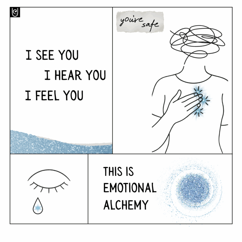 Illustrated morning scene with a worried woman in bed, a phone glowing with sparkles, and the words “A Tender Hope” and “Can I pull this off?” — evoking emotional healing through everyday overwhelm.